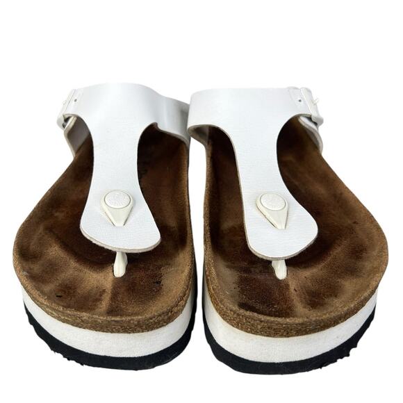 Papillio X Birkenstock Unisex Gizeh White Platform Sandal Size 37 M 4 W 6 - Picture 7 of 10